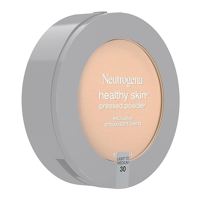 Neutrogena Healthy Skin Pressed Makeup Powder Compact with Antioxidants & Pro Vitamin B5, Evens Tone, Minimizes Shine & Conditions, Light to Medium 30.34 oz (Pack of 2)
