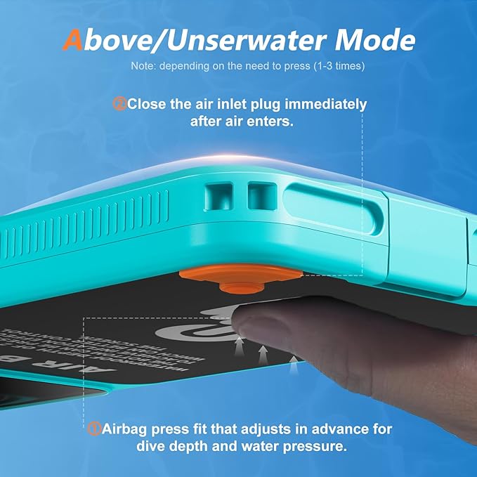Mitywah Waterproof Case for iPhone, Underwater Snorkeling Diving Phone Case for iPhone 15PM 14PM 13PM 12PM /15PLUS 14PLUS, HD Underwater Photography Snorkeling Case Travel Essentials Blue Green