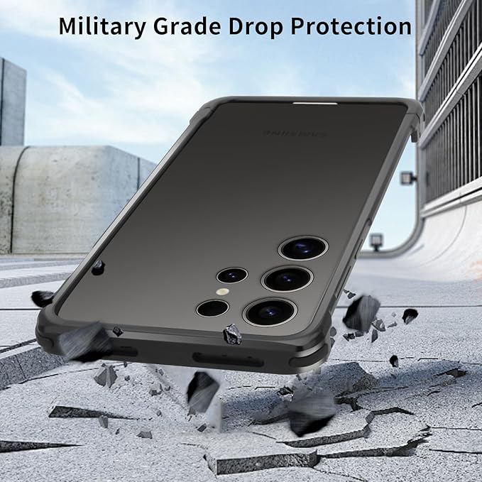 for Samsung Galaxy S25 Ultra Metal Bumper Case Frameless, Slim Fit No Back No Frame Backless Metal Bumper 4 Corners Shockproof Wireless Charging Compatible Heavy Duty (Black)