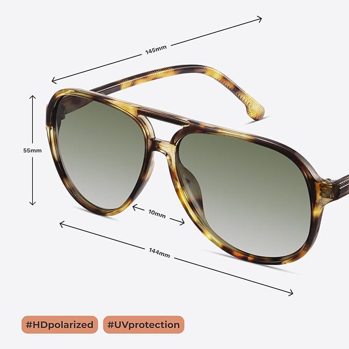 livho Trendy Polarized Aviator Sunglasses Women Men, Retro Sun Glasses for Women Men 2025, Oversized UV Protection Shades