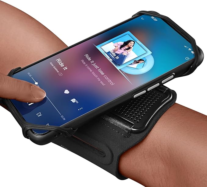 MMOBIEL Running Armband Phone Holder 360° Rotatable & Detachable – Fits iPhone 16, 15, 14, 13 Pro Max, Samsung Galaxy S25, S24, S23 – Adjustable Sports Arm Band for 4.5-7.5” Smartphones – Black
