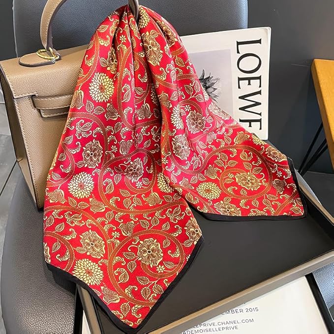 100% Pure Mulberry Silk Scarfs 26"x26" Square Scarf Women Neckerchief Headscarf hair scarf bandana Gift Packed