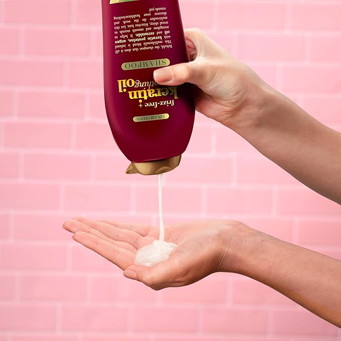 OGX Frizz-Free + Keratin Smoothing Oil Shampoo, 25.4 fl oz