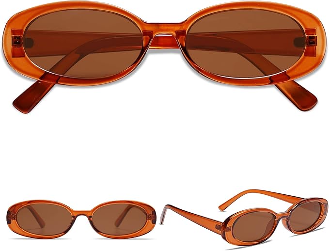 VANLINKER Polarized Retro Oval Sunglasses for Women and Men Small 90s Style VL9580
