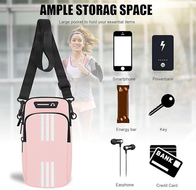 Small Crossbody Bags for Women Kids,2 Pack Armband Cell Phone Holder for Running Pouch,Walking,Workout,Exercise,Sport Arm Band,iPhone 16 15 14 13 12 11 Pro Max Xs 16e Xr X 8 Plus Galaxy Ultra