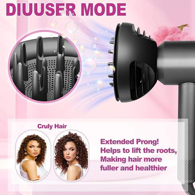 New Wave+Curl Diffuser Nozzle for Dyson Supersonic Hair Dryer HD01 HD02 HD03 HD04 HD08 HD15 HD16 Accessories, Attachemnt Parts No 973924-01, One Tool Two Mode for Wavy Curly or Coily Hair