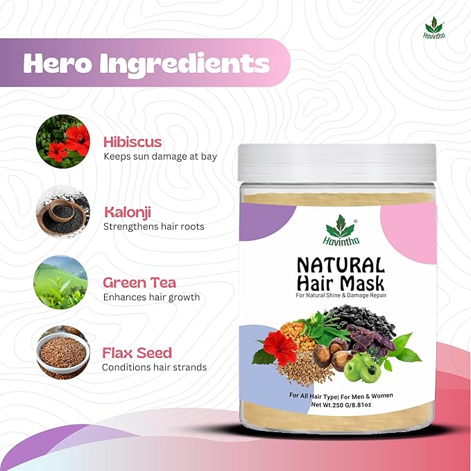 Havintha hair mask for hair fall growth split ends luster shining nourishment 227 grams
