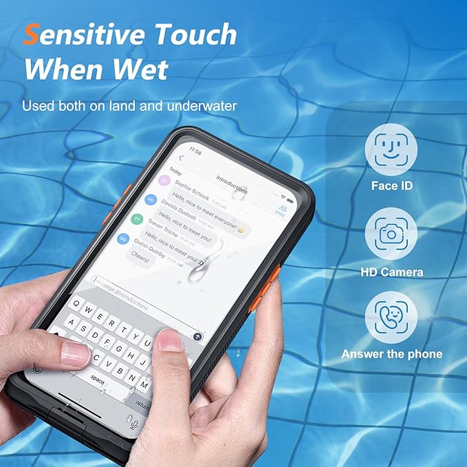 Mitywah Waterproof Case for iPhone, Underwater Snorkeling Diving Phone Case for iPhone 15PM 14PM 13PM 12PM /15PLUS 14PLUS, HD Underwater Photography Snorkeling Case Travel Essentials Black