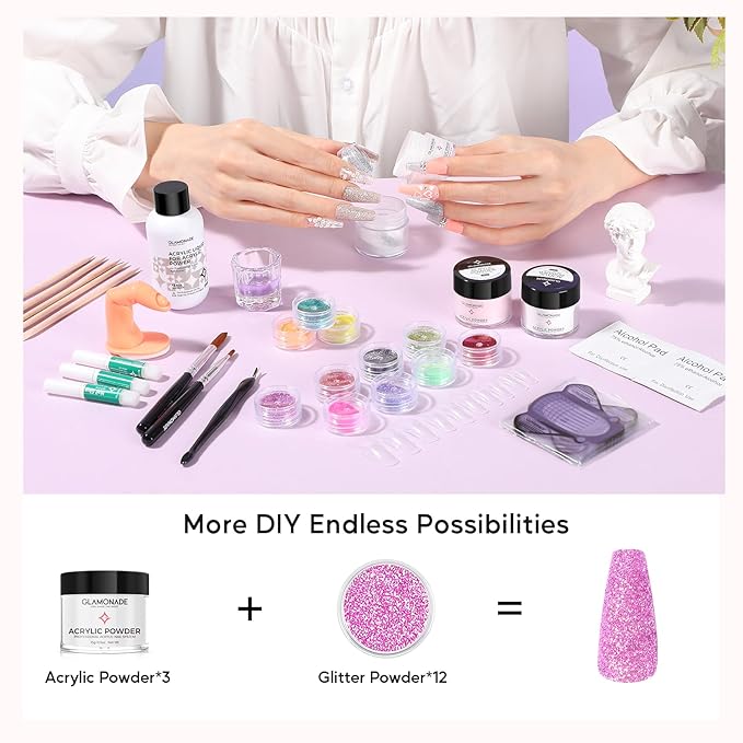 Nail Kit Acrylic Set: Professional Nail Kit with everything for Beginners Acrylic Powder Kit Nail Art Tool Women Salon