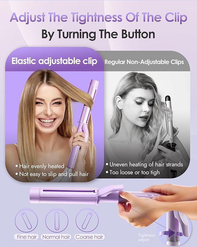 NOVUS 1.4 Inch Curling Wand, Professional Curling Iron, Negative Ions Hair Curler, Large Barrel Curling Iron