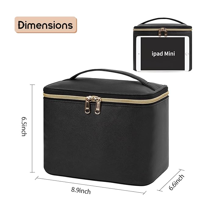 OCHEAL Makeup Bag, Large Capacity Travel Make Up Bag for Cosmetics Vertical Storage,Toiletry Bag for Skincare Makeup Organizer Bag