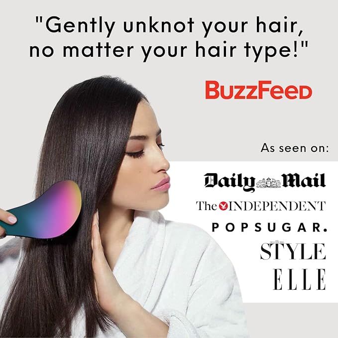 Lily England Hair Brushes for Women with Flexible Bristles - Pain-Free Detangler Brush for Curly, Thick, Straight & Natural Hair - Gentle Hairbrush for Women - Petrol Color