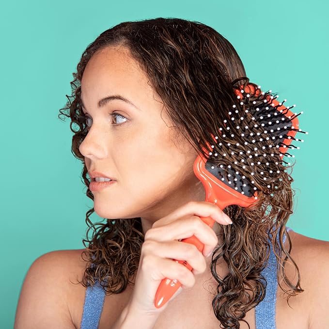 Big Hair Tools, Extra Large Paddle Brush, Cushion Hair Brush, Wavy Pins Reduce Knots and Tangles for Curly, Wavy, Long, Thick Hair
