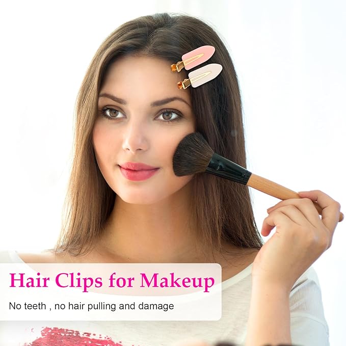 D 6 Pcs No bend Hair Clips No Crease Hair Clip Makeup Clips for Women and Girls Flat Hair Clips for Hairstyling Salon Golden Handle