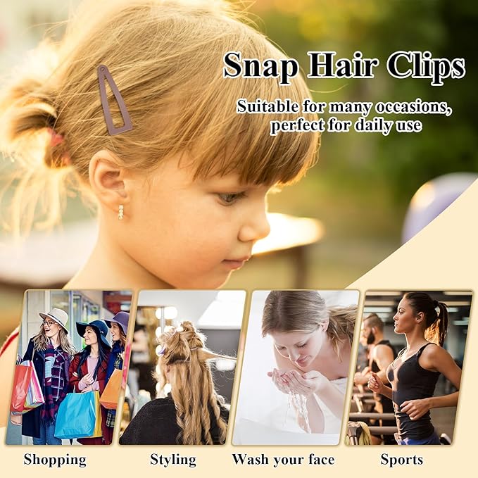 10 Pcs Double Grip Hair Clips, Sightor Metal Snap Hair Clips Hair Barrettes for Women Hair Making Salon Supplies Hair Accessories (Brown)