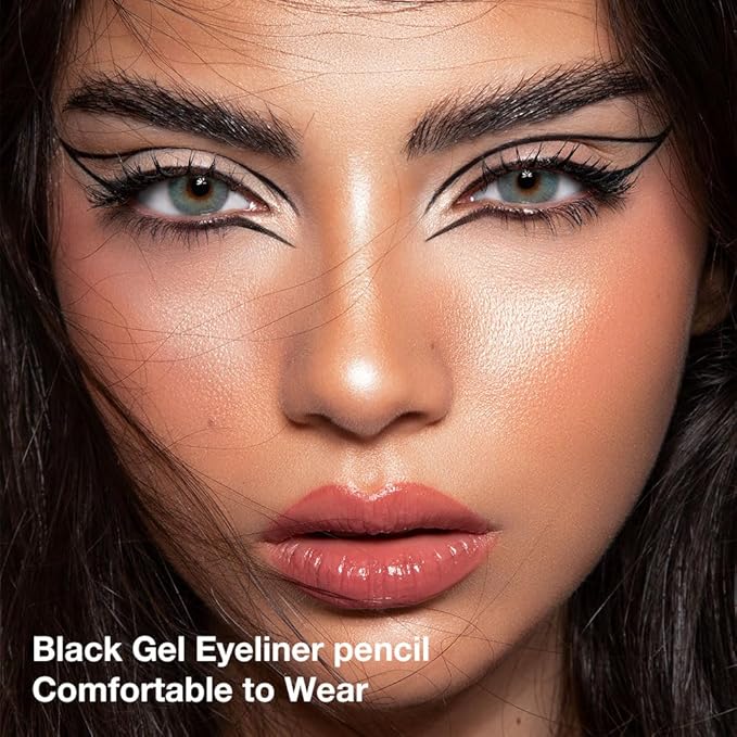 6PCS Automatic Waterproof Inner Eyeliner, Eyeshadow & Eyebrow Pencil – Multi-Use Cream Pen for Liner, Shadow & Brows (Black2)