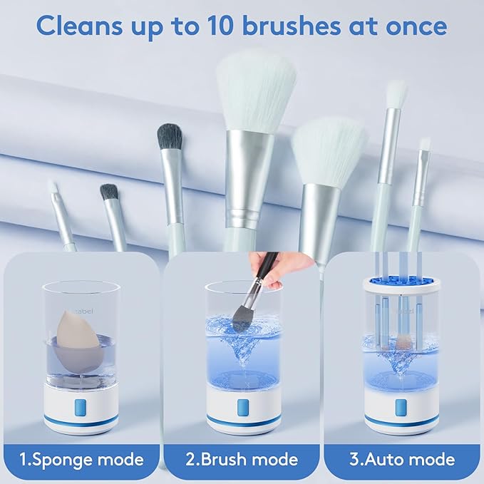 Electric Makeup Brush Cleaner machine, 2 in 1 Makeup Brush Washer Combined, Automatic Spinning Cosmetic Brush Cleaner Ceanser For Beauty Women, Girls