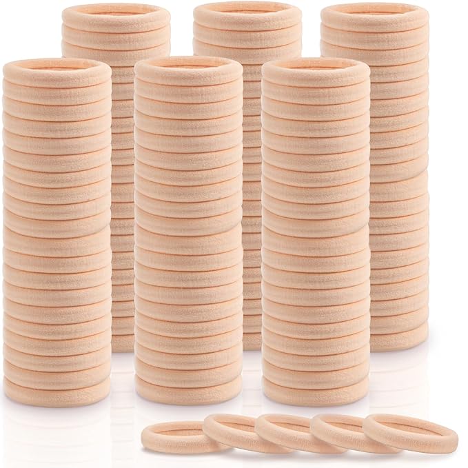150PCS Blonde Seamless Hair Ties, IKOCO Hair Ties No Damage, Cotton Seamless Ponytail Holders