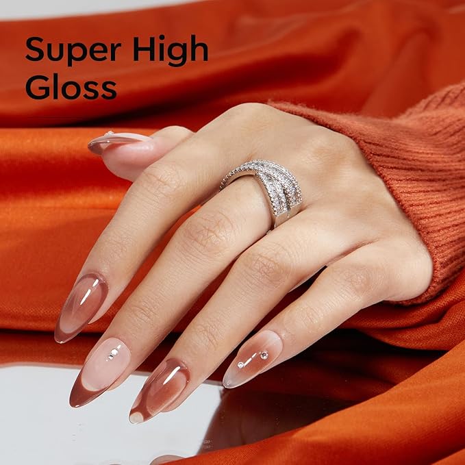 modelones Gel Nail Polish Set 2 Pcs 15 ML Nude Brown Gel Polish Kit Neutral Skin Tone Translucent Nude Soak Off Gel Nail Kit Manicure DIY At Home Nail Art Salon Gift For Women Girl