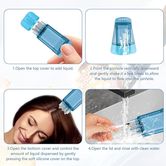 2Pcs Hair Serum Applicator for Scalp, Minoxidil Applicator Tool Exactly Effective Massage