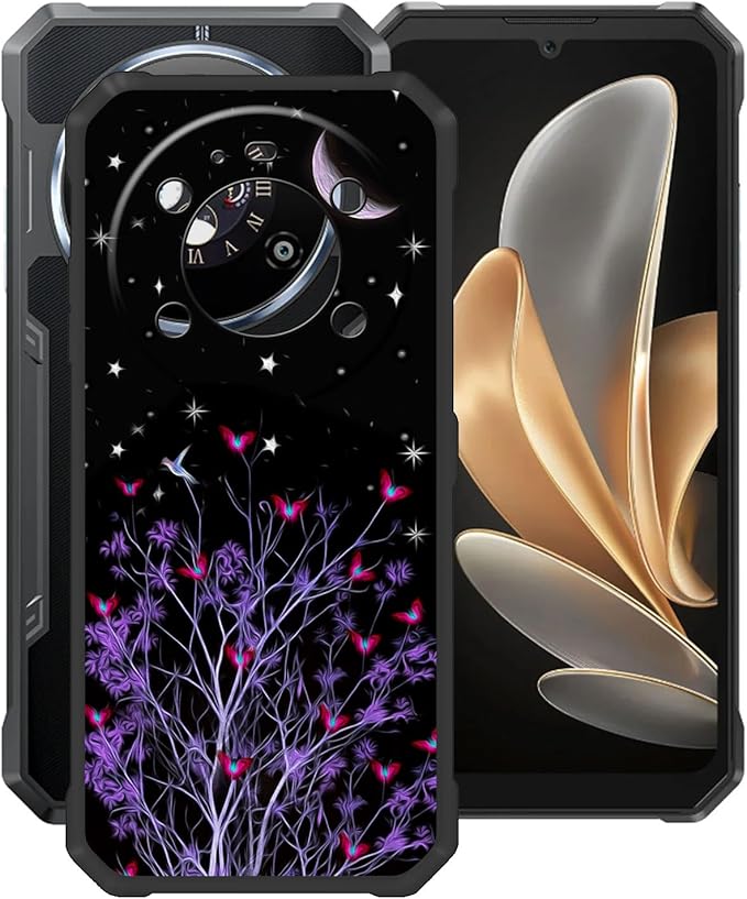 Case for Fossibot F109 5G (6.74"), Black Soft TPU Bumper Phone Case, Slim Shockproof Silicone Military Grade Drop Protective Shell for Fossibot F109 5G - Purple Night