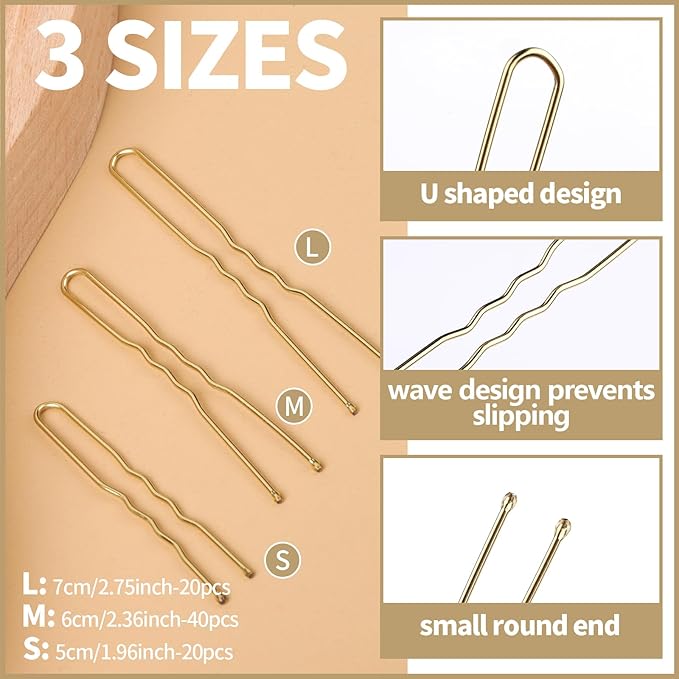 Teenitor Hair Nets Invisible Elastic Edge Mesh and Bobby Pins Set,40 Pieces HairNets, 80 Pieces U Shaped Pins for Ballet Bun,3 Size, Blonde