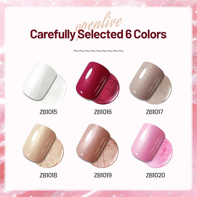 10ml Glitter Nail Polish Set 6 Colors Glitter Red Glitter Pink Glitter White Nail Polish Set for Nail Art