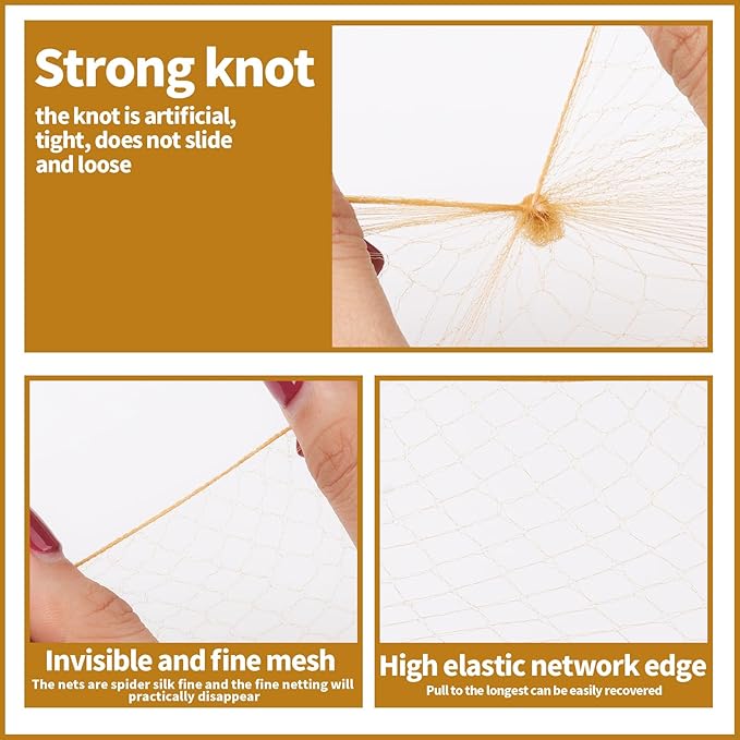 Teenitor Hair Nets and U-Pins Set - 40 Invisible Mesh Nets with Elastic Edge, 80 U-Shaped Pins for Ballet Buns, Sleeping, Wigs (Light Linen)