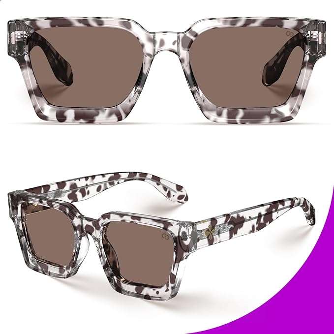 VISOONE Fashion 100% UV400 Protection Rectangle TR90 Y2K Sunglasses Accessories for Women Men RIVER
