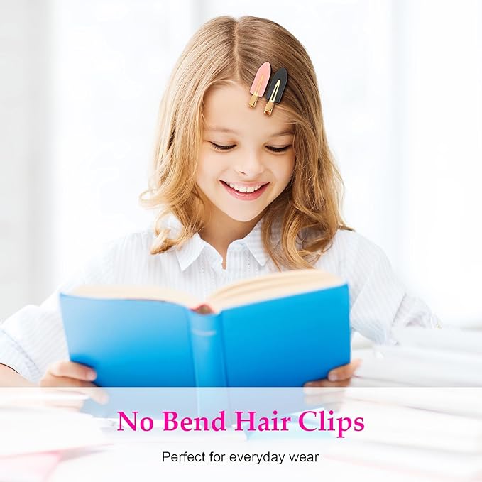 D 6 Pcs No bend Hair Clips No Crease Hair Clip Makeup Clips for Women and Girls Flat Hair Clips for Hairstyling Salon Golden Handle