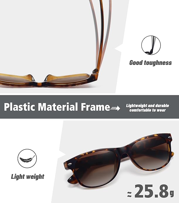 MEETSUN Classic Polarized Sunglasses for Women Men Trendy Retro Sun Glasses for Driving UV Protection (3 Pack)