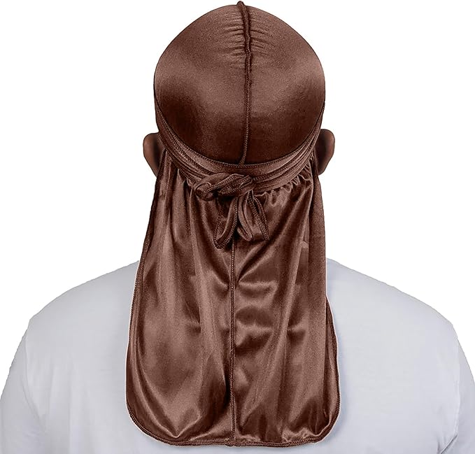 4PCS Silky Durags for Men Women 360 Waves with 1 Wave Cap, Silky Satin Durag Extra Long Tails