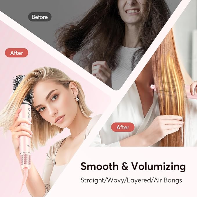 5 in 1 Hair Styler - Professional High Speed Hot Air Styler, Frizz-Free Hair Dryer Brush, No Heat Damage Air Styler Wrap - Hair Dryer, Curl, Volumize, Straighten,Gifts for Women, Travel