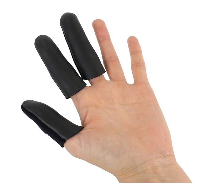 JATAI Heat Shield, Professional High Heat Resistant Finger Protection Guards for Curling & Flat Irons, Wands, Blow Dryers (M/L - Thumb Wider Than 3/4" (2cm), Black, 3 Count