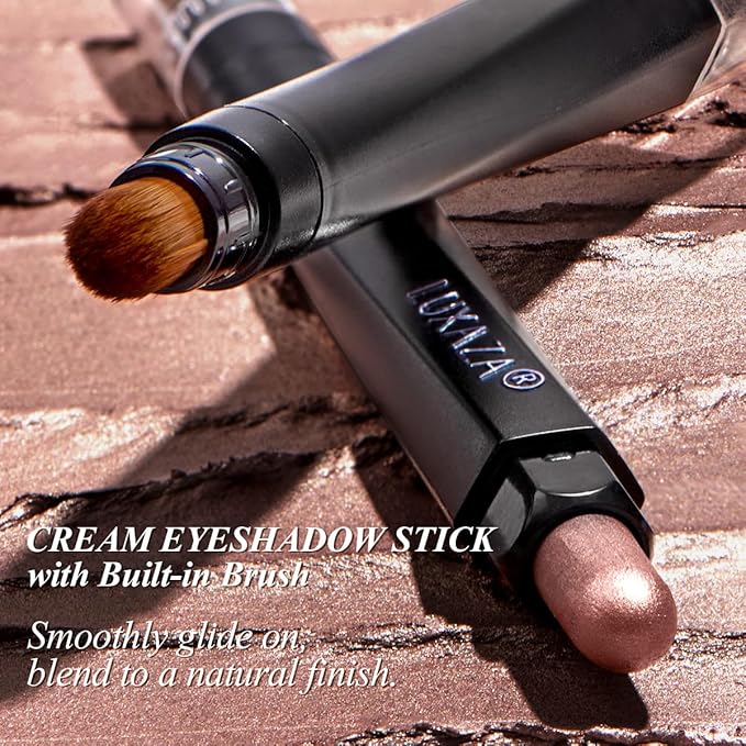 Neutral Eyeshadow Stick Makeup Set, Metallic Shimmer Matte Cream Eye Shadow Eyeliner Brightener Pencil Crayon - PINK OCEAN