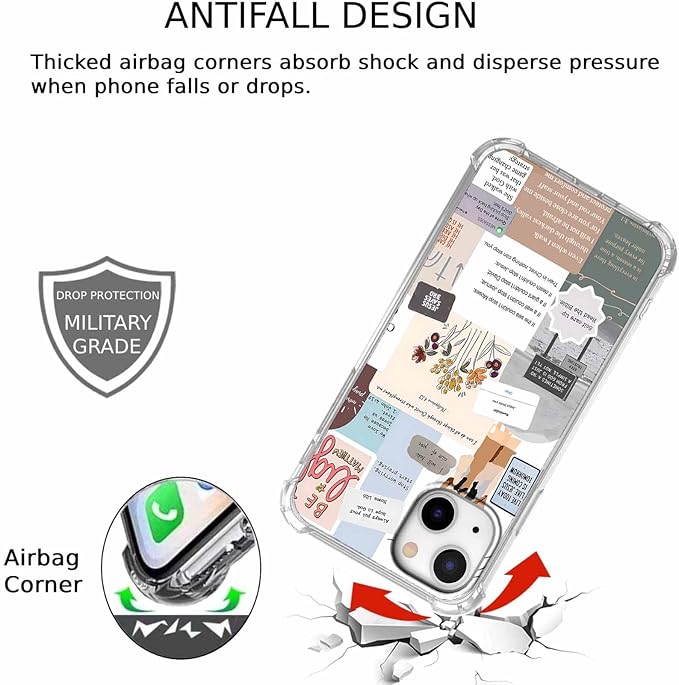 Case for iPhone 15 with Christian Design,Christ Jesus Quotes Verse Collage Pattern,Trendy Soft TPU Bumper Phone Cover(15,Bible)