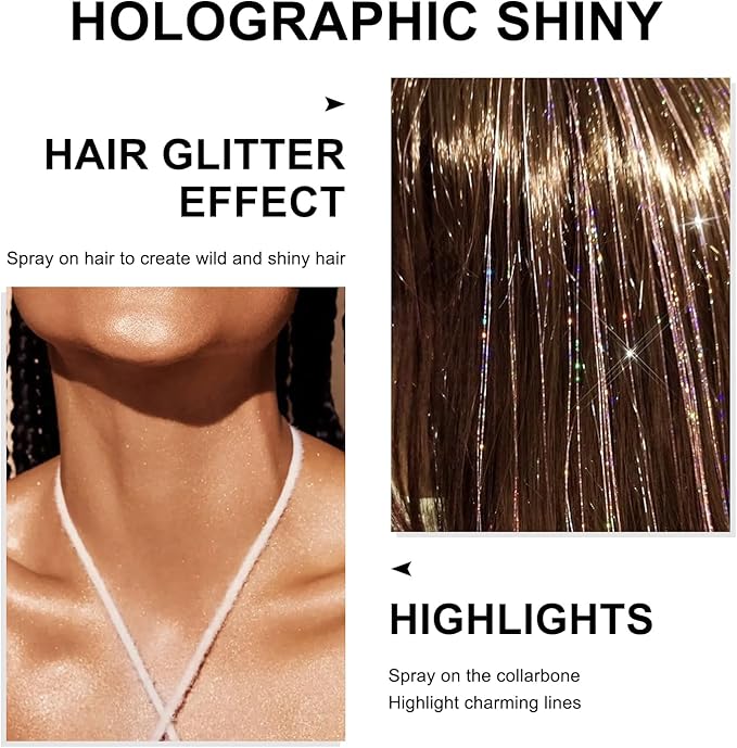 Hair and Body Glitter Spray, 1PC Green Glitter Hairspray Dry Powder Makeup for Clothes, Festival Rave Prom Loose Sparkle Powder,Holographic Ultra Fine Resin Glitters for Crafts,10g (Green)