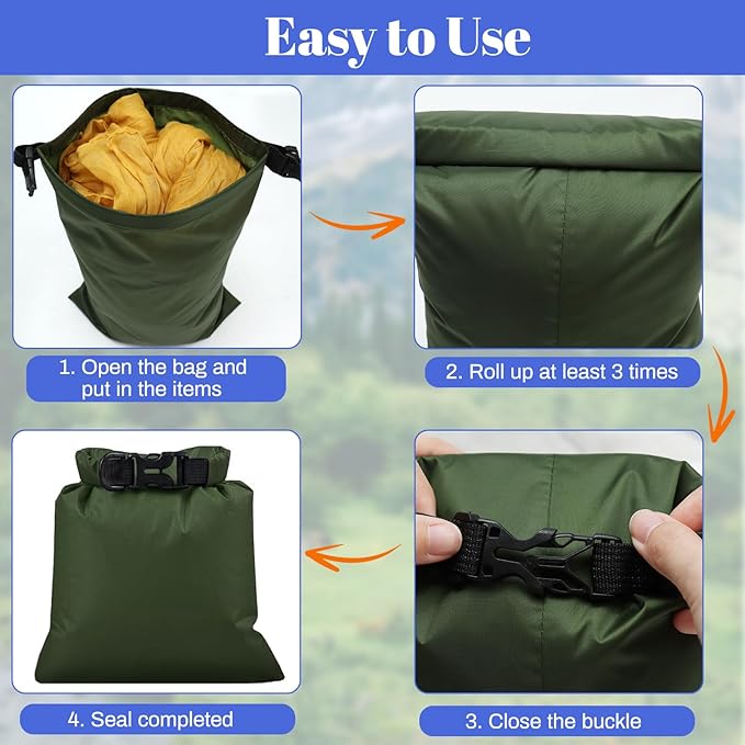 6Pack Waterproof Dry Bags,lightweight outdoor dry bags,Multi-color Waterproof Storage Bags for Outdoor Hiking Climbing Camping Rafting Fishing Travel