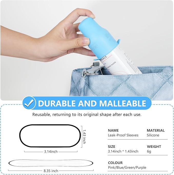 8 Pack Silicone Bottle Covers,Travels Essentials for Women,Travel Size Toiletries,Elastic Sleeves for Leak Proofing,Travel Accessories, Cruise Ship Essentials,Cruise Must Haves,Cruise Essentials