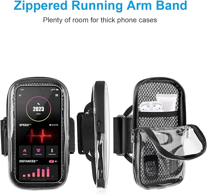 Phone Holder for Running, Arm Band for Phone for Running, Running Essentials for Women and Men, Arm Band Gear with Keycard Pocket for iPhone 15 14 13 12 11 Pro Max Plus Pixel Up to 6.9''