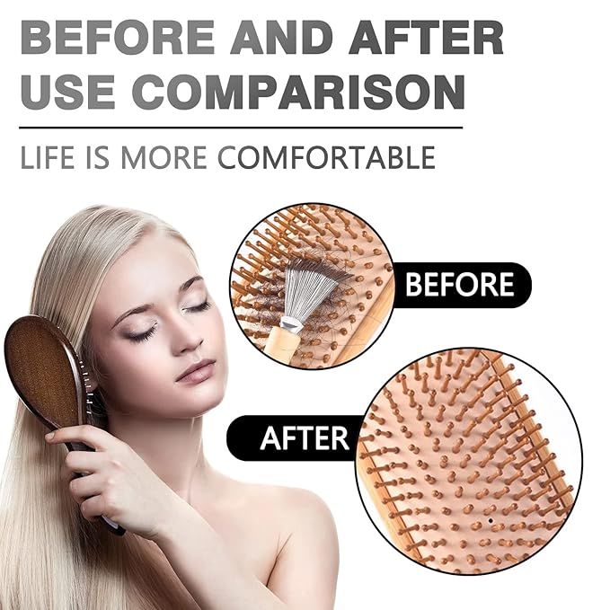 5 Pieces Hair Brush Cleaner Tool Set for Hairbrush and Comb Maintenance Remove Hair Dust Easily Ideal for Home and Salon Use, Black