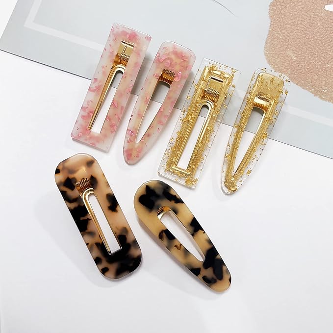 12 Pieces Acrylic Resin Marble Hair Clips Set, Decorative Pearls Hair Barrettes Sweet Decorative Bobby Pins Hairpin Headwear Hair Accessories Headwear for Women and GirlsâŚ