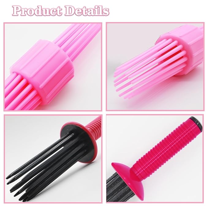 2PCS Curling Roll Comb, Curly Hair Brush for Curly Hair, Three Different Sizes of Styler for Curly Hair, Hair Curling Roll Comb, Curl Brush Hair Tools for Casual Wear or Special Events