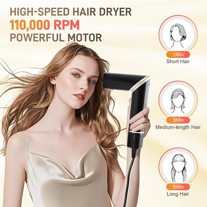 8-in-1 Hot Air Styler&Hair Dryer Brush, Powerful Multi-Styler with Auto-Wrap Curler with Storage Case, Fast Drying Curling Straightening Volumizing Without Heat Damage