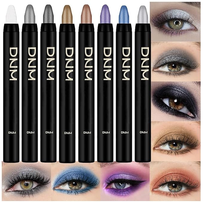 AMY'S DIARY Cream Eyeshadow Stick 8Pcs Set, Waterproof Shimmer Metallic Eyeshadow Crayon Stick Sombras En Crema Para Ojos