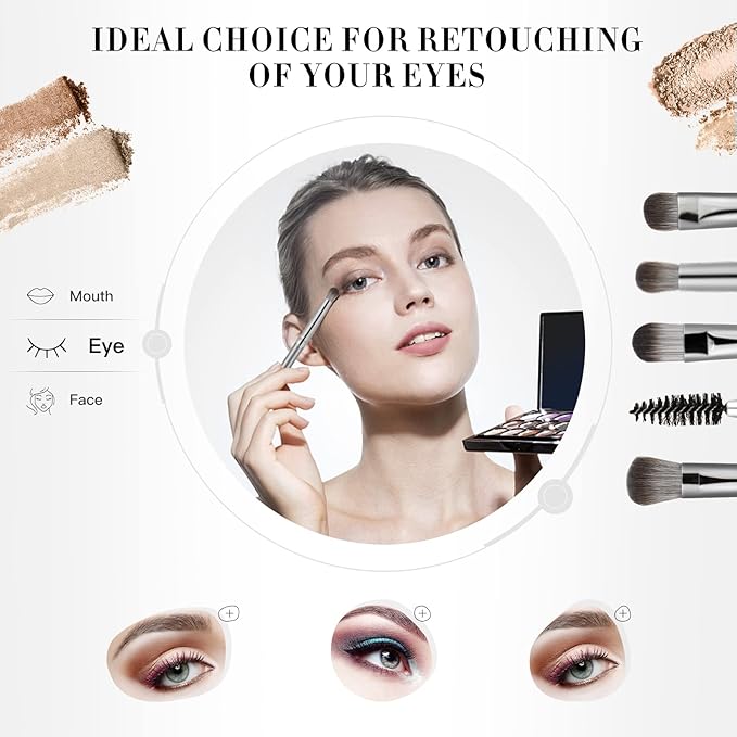 Makeup Brushes Set Makeup Foundation Brush Advanced Foundation Blush Contour Foundation Concealer Eye Shadow Brush Makeup Set (Silver)