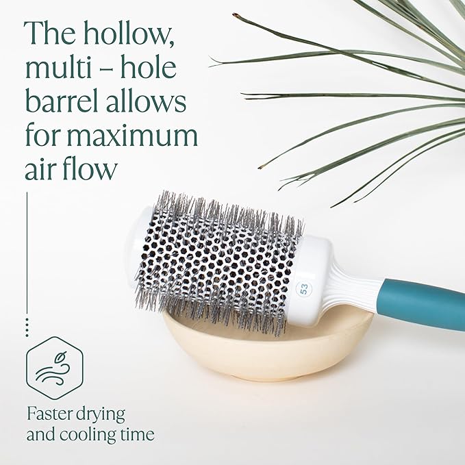 Large Round Brushing Brush - Ceramic Ionic Hair Brush for Precise and Elegant Salon - Professional Brushing Brush for Women and Men - 53 mm