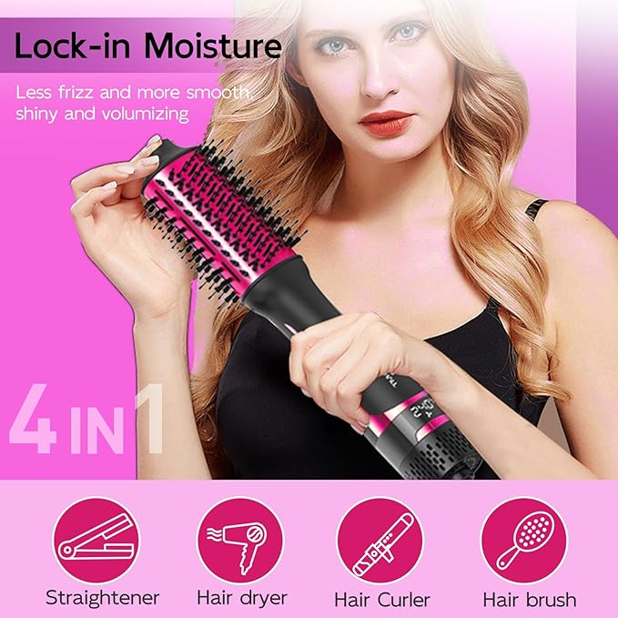 Nicebay Hair Dryer Brush, Hot Tools Blow Dryer Brush for Women, One Step Blowout Brush with Display Screen, Oval Ceramic Barrel, Negative Ion