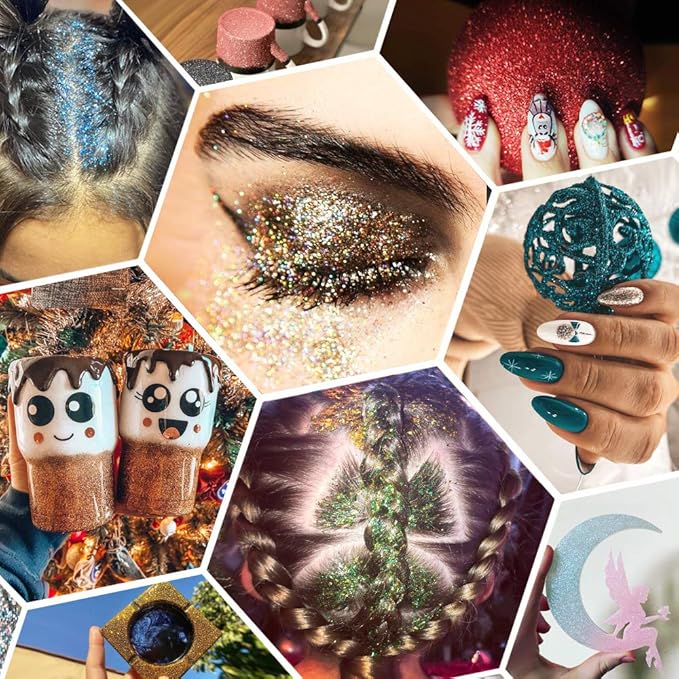 36 Colors Set, Fine Glitter for Resin, Arts and Craft Supplies Glitter, Cosmetic for Body Nail Face Hair Eyeshadow Lip Gloss Makeup, Festival Decoration