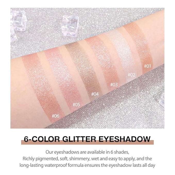 Monochrome Pressed Eyeshadow, Waterproof Neutral Powde Mini Shimmer Gold Brown Eyeshadow, sombras para ojos, Talc, Paraben & Cruelty Free (H01#Shimmer Gold Brown)